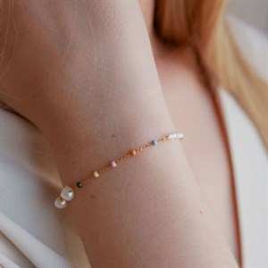 Enamel - Lola Perla Armband mit Perlen in vergoldetem Bild 2